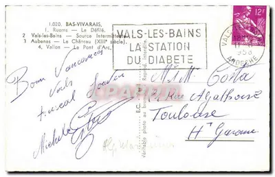 Vivaraïs — Pejzaż i zamek — Wydawca Vals-les-Bains — Rewers