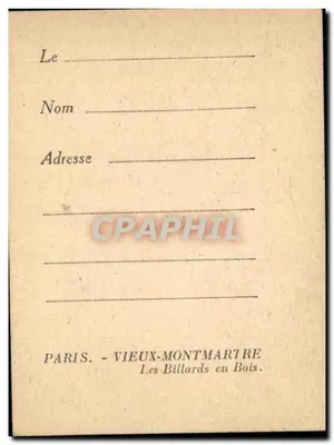 Paris - Vieux-Montmartre — Os Bilharistas de Madeira — editor Paris - Vieux-Montmartre — Verso