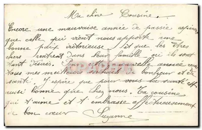 Femme en fourrure tenant un bouquet — Bonne Année — D.H. PARIS 393 — Verso