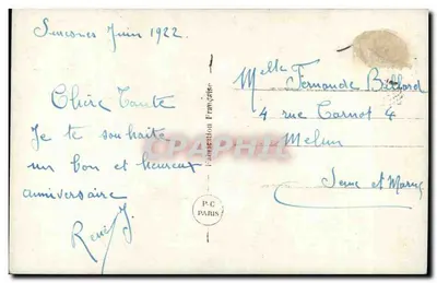 Bukiet kwiatów — wydawca Floreux Anniversaire, nr 488 — Rewers