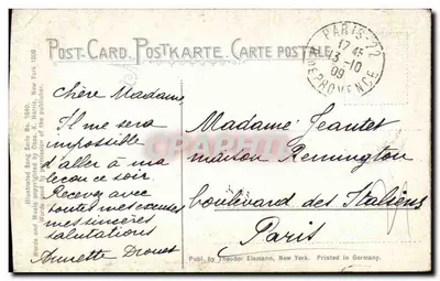 Declarativo de amor sob a lua — série ilustrada 1890 — editor Theodor Eismann, Nova York — Verso