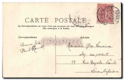 Bonne Fête — carte postale avec lettres ornées de photographies d'enfants — éditeur C & C — Rewers
