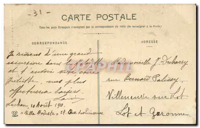 Luchon - Trasa w dolinie Lysu - dolna przeprawa przez Przepaść Bonneau — Pyrenées (1. seria) — wydawca Luchon — Rewers