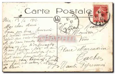 Cap Martin — Widok na Menton — Les Roches — wydawca nieznany, n° 12 — Rewers
