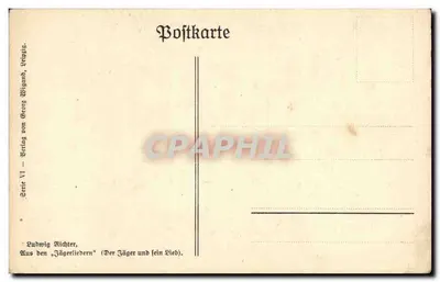 O caçador e seu amor — Ludmig Richter — editor Georg Wigand, Leipzig, série VI — Verso