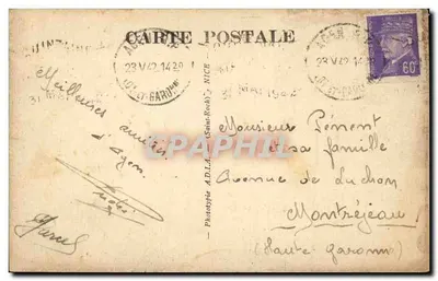 AGEN — Plac i Statua Jasmina, Bulwar Republiki — Fototypia A.D.L.A. (Saint-Roch) — Rewers