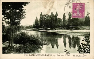 LAMALOU-LES-BAINS — Vista do rio Orb — editor Herault, n° 275