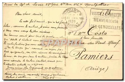 Ogród Augusta-Comte — Pomnik Pamięci — Montpellier — wydawca Rella — Rewers