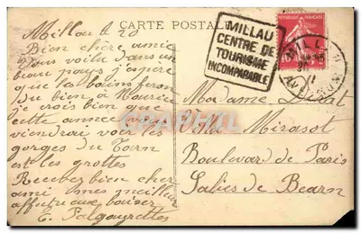 Aven Armand - Ao pé da grande estalagmite — Foto E.-A. Martel — Verso