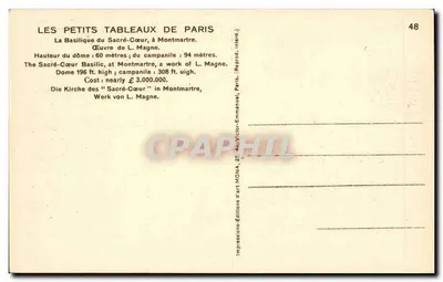 Bazylika Świętego Serca — Montmartre — Mona — Rewers