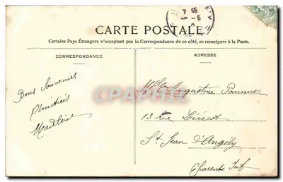 Saint-Savinien — Alameda dos Suspiros — C. A. Pap. J. Prévost, editor, Saintes — Verso