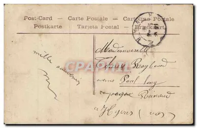 Jovem mulher segurando um grande peixe — 1º de abril — editor desconhecido, n° 4524 — Verso