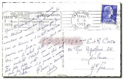 Châtelguyon i jego otoczenie — Pamiątka z Châtelguyon — Réal-Photo — Rewers