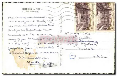 Gorges do Tarn — Os Detroits — E.C. Reuil — Verso