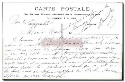 Paryż - Hôtel de Ville — widok budynku i nabrzeża — wydawca nieznany — Rewers