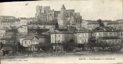 Auch — Ansicht Treppen und Kathedrale — J. Tapie, Fotografie, Verlag, Auch