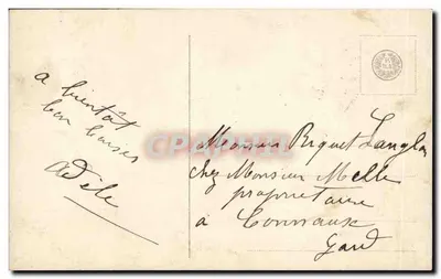 Petite fille tenant des roses — carte postale colorisée — éditeur GG, n° 1492/1 — Verso