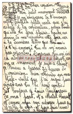 Miłośnik przy brzegu wody — romantyczna scena — PC Paris 2455 — Rewers