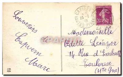 Viaduto de Lanespède — Rampe de Capvern, perto de Tournhat — As Altas Pirineus, n° 385 — Verso