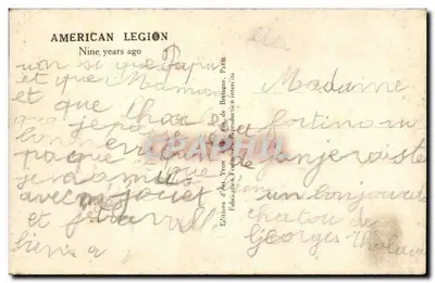 Festa da American Legion — Paris — Edições d'Art Yvon — Verso