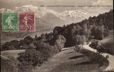 Sallanches (Haute-Savoie) — Estrada do Combloux e o Mont-Blanc — L. Fauraz, editor em Annemasse (Haute-Savoie) — n° 2130