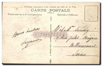 Sallanches (Haute-Savoie) — Estrada do Combloux e o Mont-Blanc — L. Fauraz, editor em Annemasse (Haute-Savoie) — n° 2130 — Verso