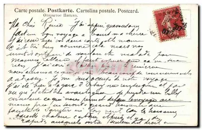 Widok Jerozolimy — Wieża zegarowa i dach — wydawca A. R. Paryż — Rewers