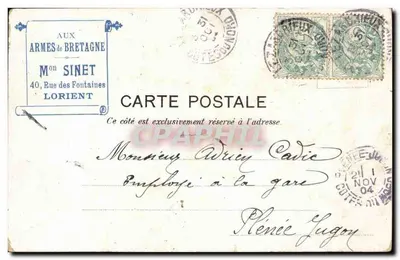 Crianças na praia em Lorient — L.V. & Cie Paris — número de série não visível — Verso
