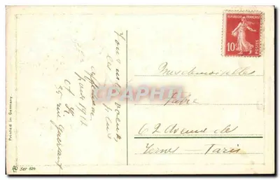 Natal — castelo e cervos — impressa na Alemanha, série 824 — Verso