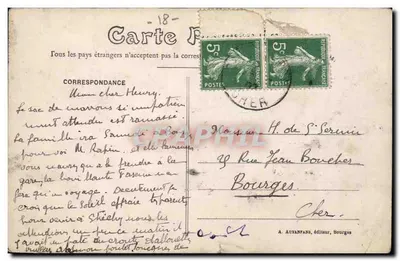 Osmery - Castelo de Étréchy — A. Autexfans, editor, Bourges — Verso