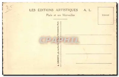 Praça da Concorde — vista com a Torre Eiffel no fundo — Edições Artísticas A. L. — Verso