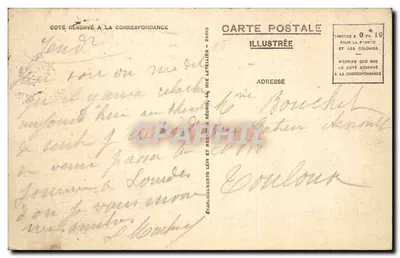 Lourdes — A Vale do Gave e a Cadeia dos Pirineus vistas do Pic du Jer — LL. Editor LL, n° 297 — Verso