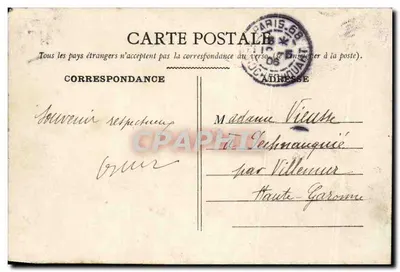 Teleférico e Basílica do Sagrado Coração de Montmartre — Paris, 1906 — Verso