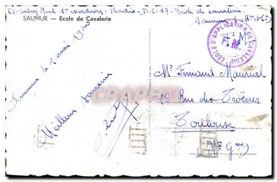 Saumur — Scuola di Cavalleria — Verso