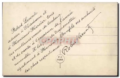 Buquê de rosas e pêssegos — Boa Ano — P-C 692 — Verso