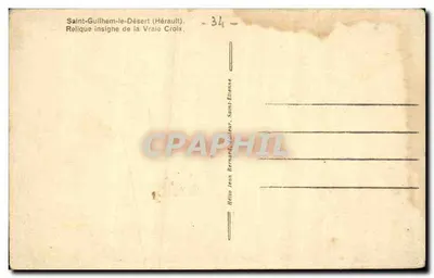Cruz ornada — Relíquia da Verdadeira Cruz — editor Hélios Jean Bernard, série 34 — Verso