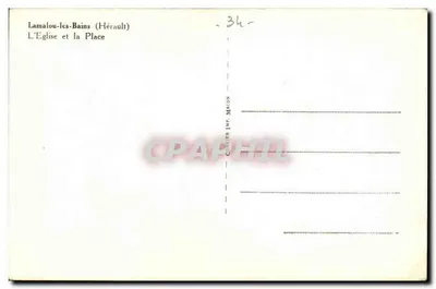 Lamalou-les-Bains — A Igreja e a Praça — Courrier Imp. Macon — Verso
