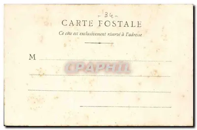 Montpellier — Statua Louisa XIV i Zamek Wody — B. F. Chalon-sur-Saône, nr 4 — Rewers