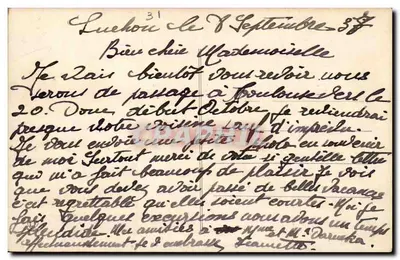 Luchon - La Cadena de los Pirineos vista desde el Hotel de Sopfenbaonères — Ediciones de Francia, Truffier, n°750 — Reverso