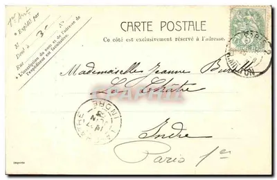 Paryż - Rue des Pyramides i Statua Jeanne d'Arc — wydawca nieznany, n° 5083 — Rewers
