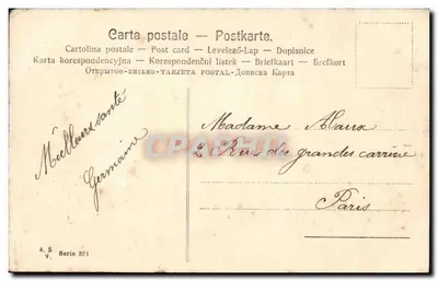 Paisaż górski z wodopadem — Wesołych Świąt! — A.S. Série 321 — Rewers