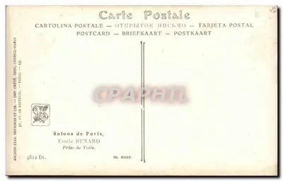 Niewiasta schodzi po schodach klasztoru — Wydawca Emile Renard, Paryż — Rewers