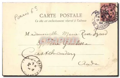 PARIS — Igreja Notre-Dame-des-Champs — B. F., Paris — Verso