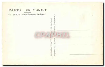 Paryż — La Cité, Katedra Notre-Dame i mosty — Wydawnictwo Sztuki 'YVON' nr 55 — Rewers