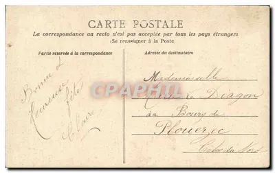 Dziewczyna w różowej sukni z bukietem — Heliotypia Dugons & Cie, Nantes — C 10 — Rewers