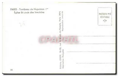 Grób Napoleona I — Katedra św. Ludwika w Invalidach — Wydawnictwo Greff — Rewers