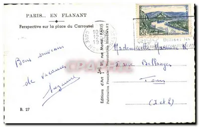 Place du Carrousel — vue panoramique — Editions d'Art Française, B. 27 — Verso