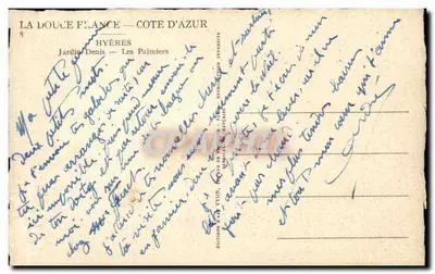 Ogród Denis — Palmy — Hyères — Wydawnictwo Am Vyon — Rewers