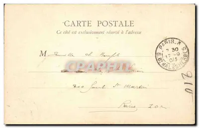 PARIS — Place du Carrousel e Palácio do Louvre — B.F. Paris, n°133 — Verso