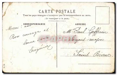 Cartolina d'epoca Fantaisie Fleurs Meilleurs tendresses — Verso